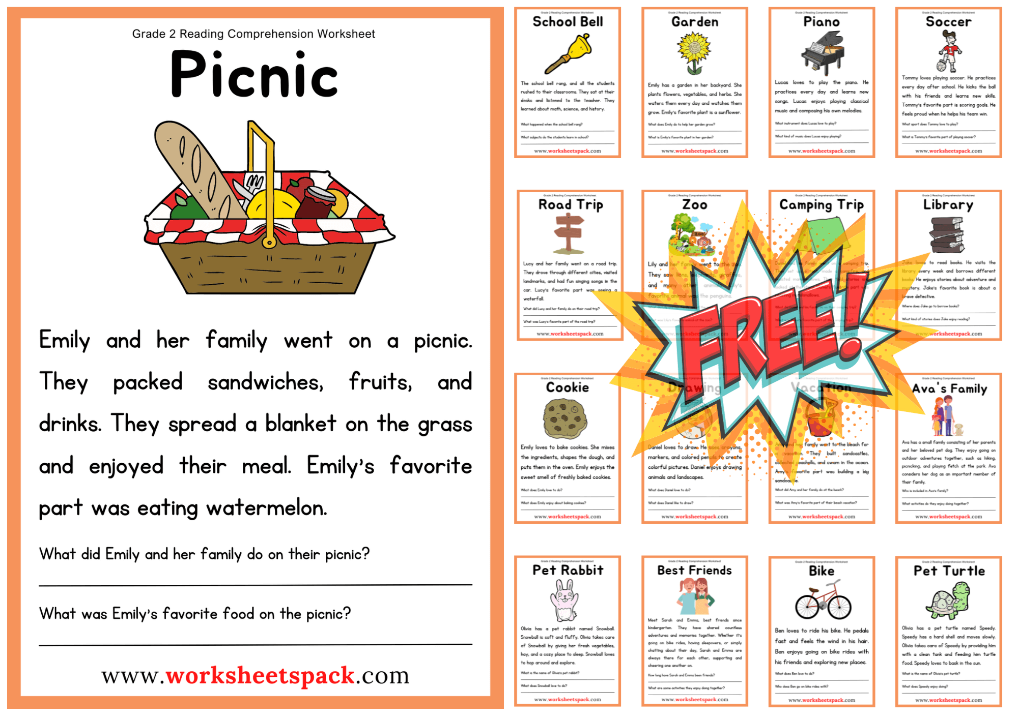 Grade 2 Reading Comprehension Worksheets Worksheetspack