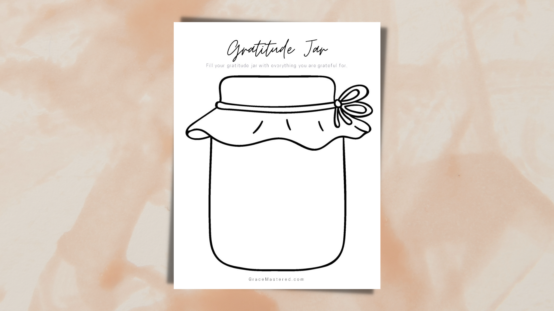 Free Printable Gratitude Jar Worksheet