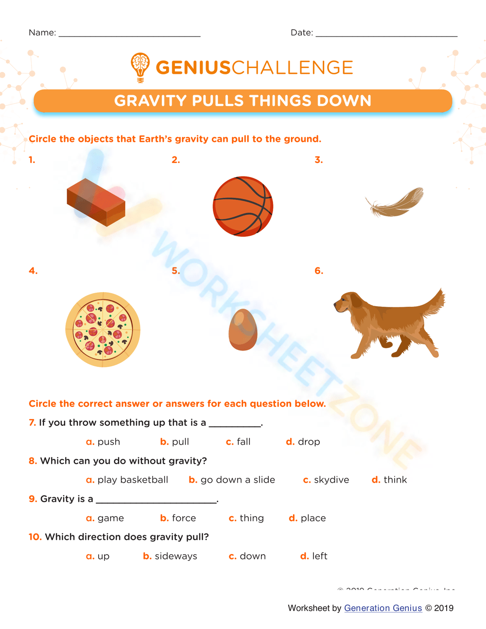 Free Printable Gravity Worksheets Free Printable Gravity Worksheets