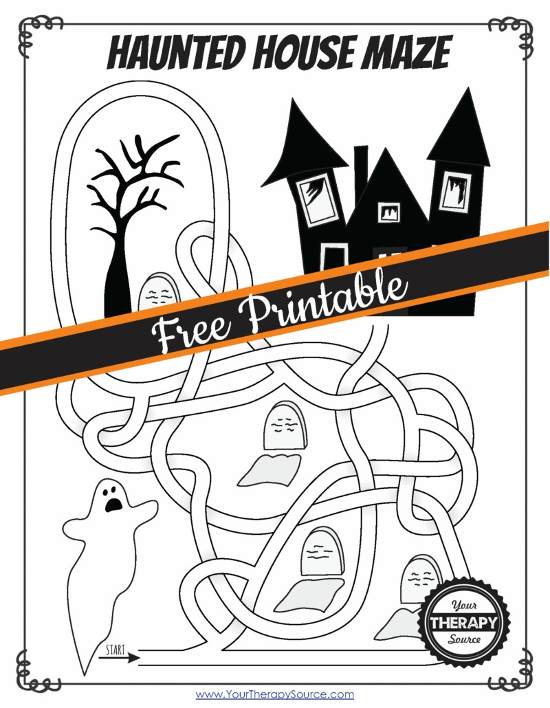 Halloween Maze Worksheet Navigate The Spooky Fun Your Therapy 