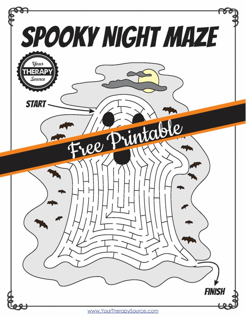 Halloween Maze Worksheet Navigate The Spooky Fun Your Therapy 