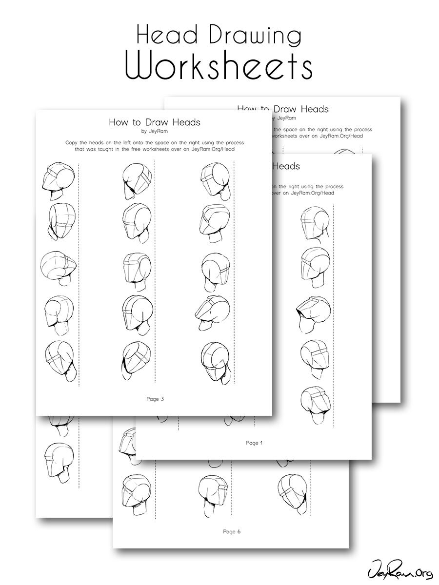 Head Drawing Practice From Any Angle Practice Worksheets Printable PDF JeyRam Drawing Tutorials Head Drawing Practice From Any Angle Practice Worksheets Printable PDF JeyRam Drawing Tutorials