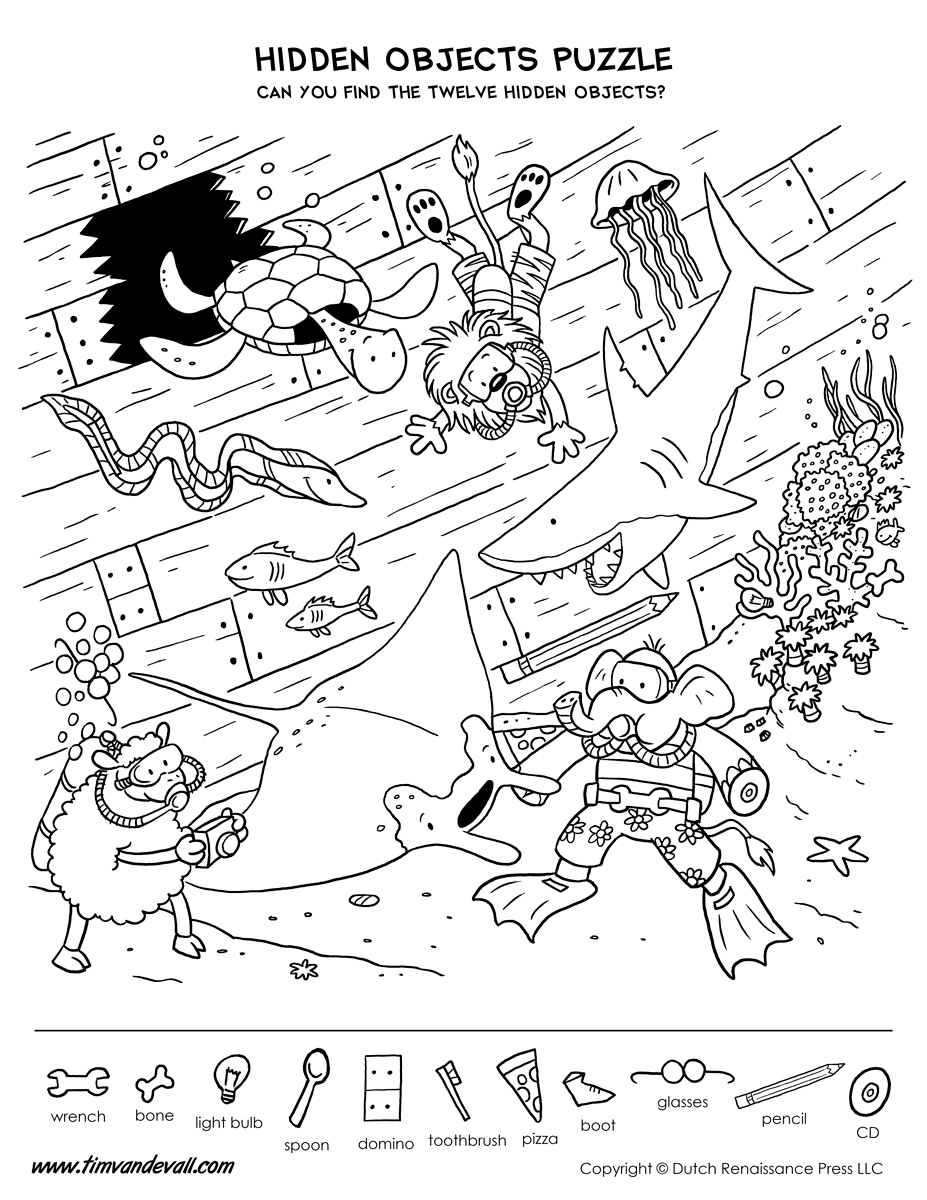 Hidden objects puzzle Tim s Printables Hidden objects puzzle Tim s Printables