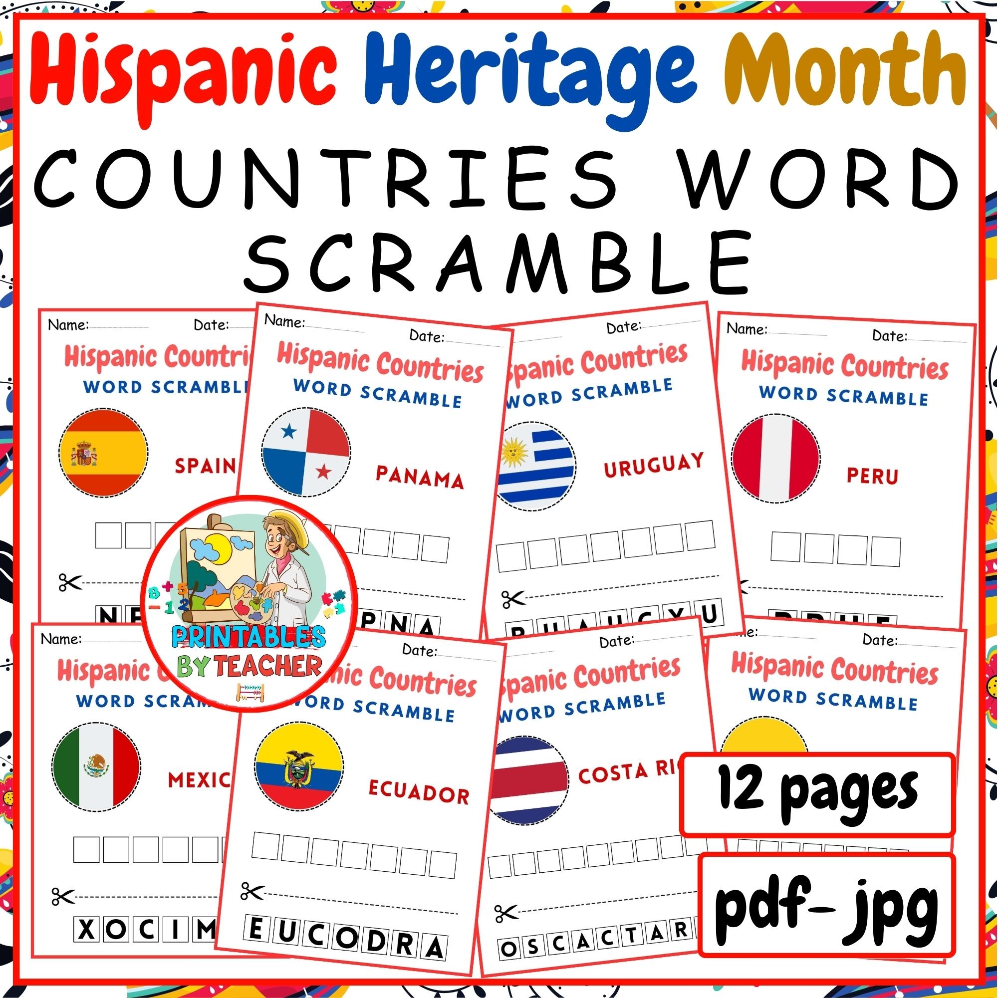 Hispanic Heritage Month Worksheets And Decor Hispanic Countries Hispanic Heritage Month Worksheets And Decor Hispanic Countries