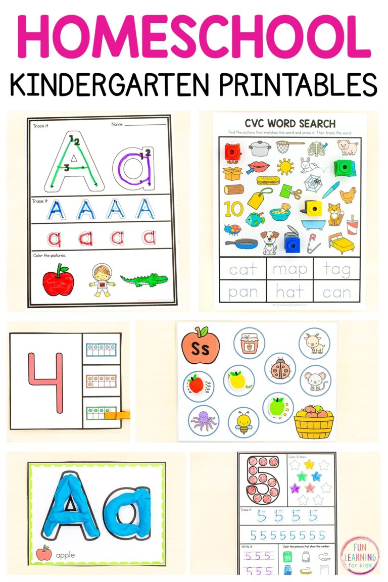 Homeschool Printables For Kindergarten