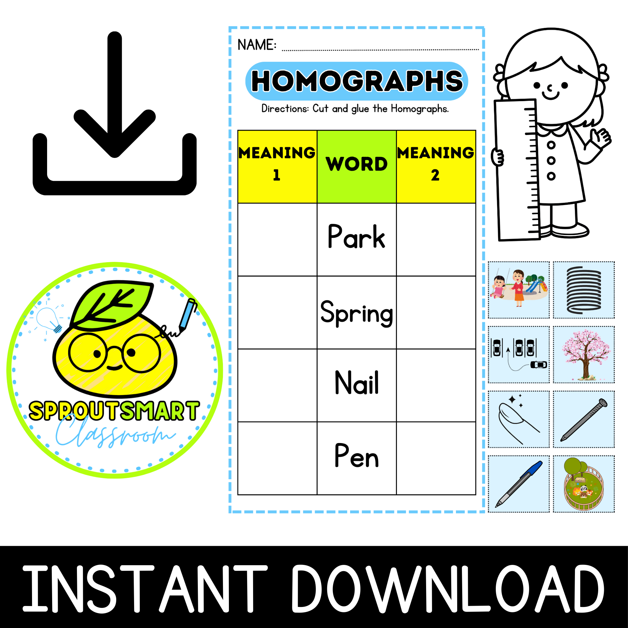 Free Printable Homograph Worksheets