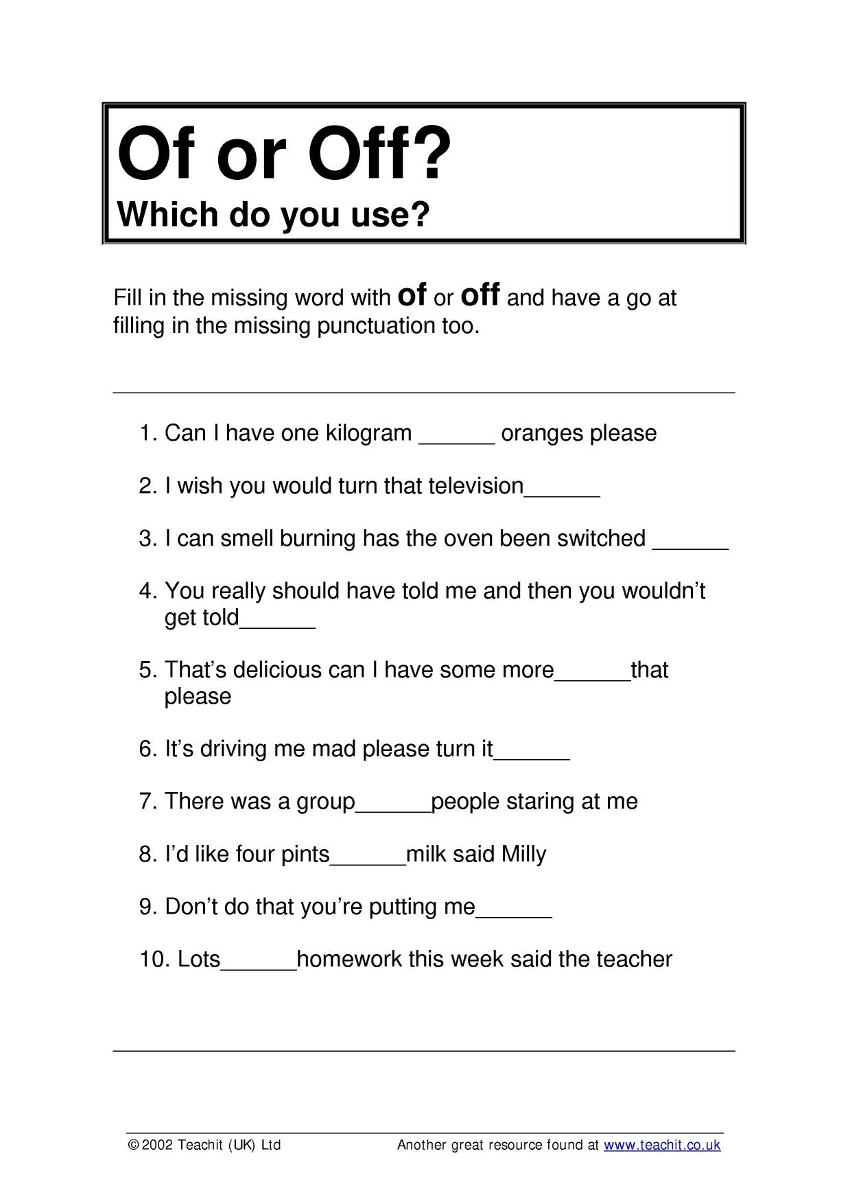 Homophones Cloze KS3 English Teachit