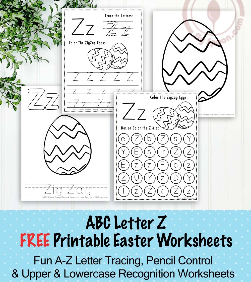 Hop Into Learning With Free Printable Easter Themed Letter Z Tracing Worksheets Sly Spoon