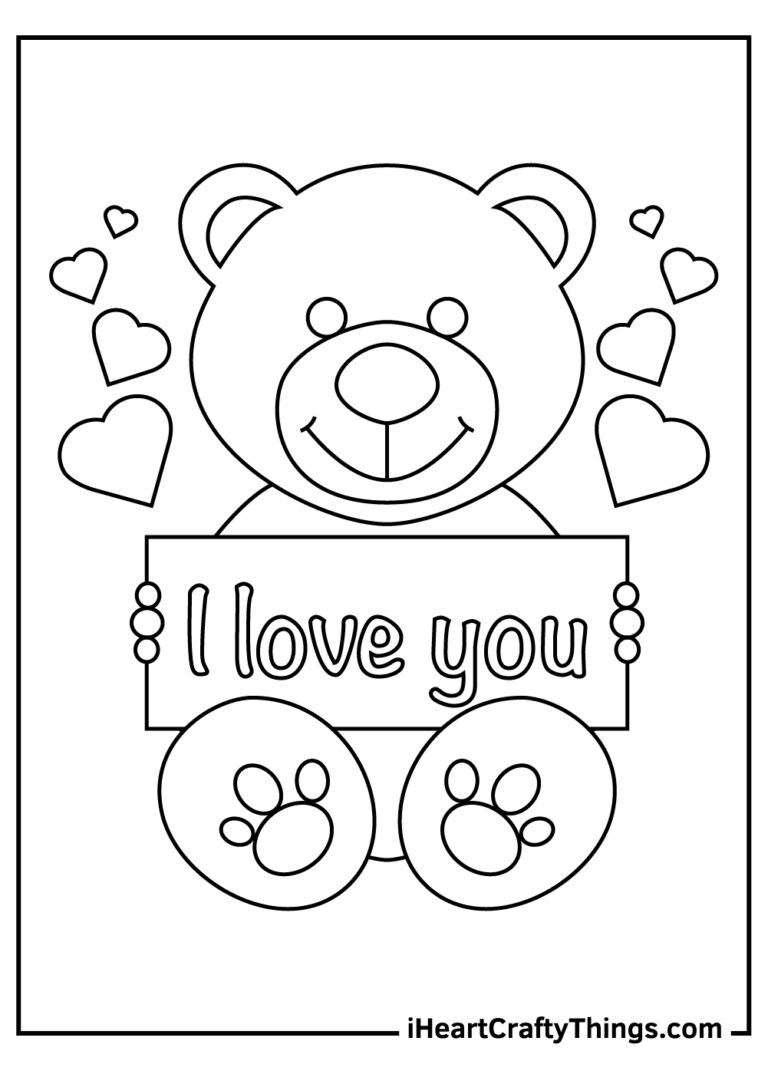 I Love You Coloring Pages 100 Free Printables Worksheets Library