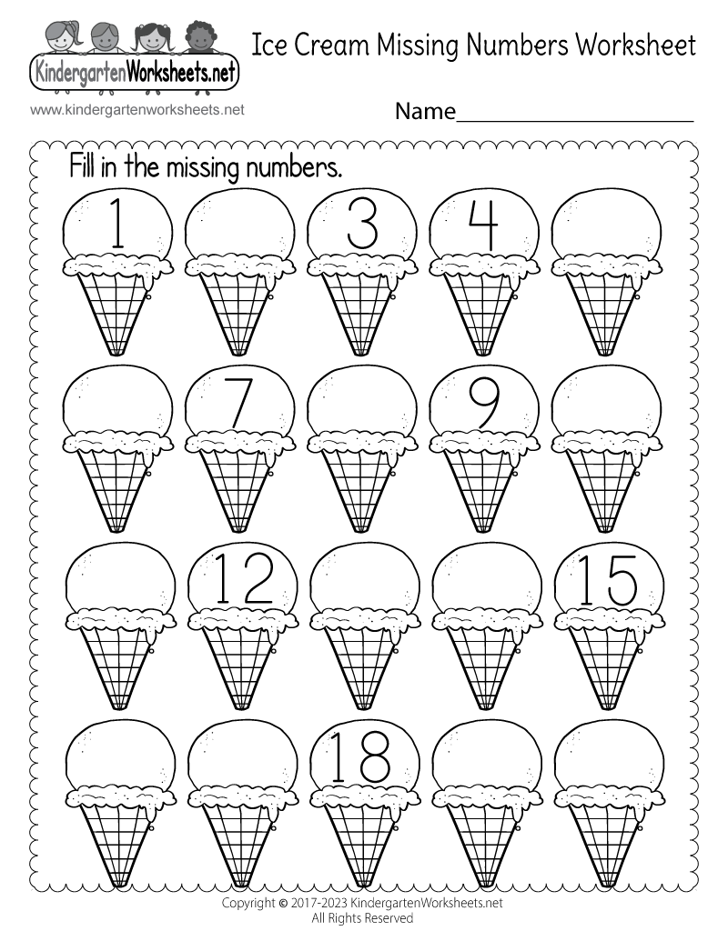 Ice Cream Missing Numbers 1 20 Worksheet Free Printable Digital Ice Cream Missing Numbers 1 20 Worksheet Free Printable Digital