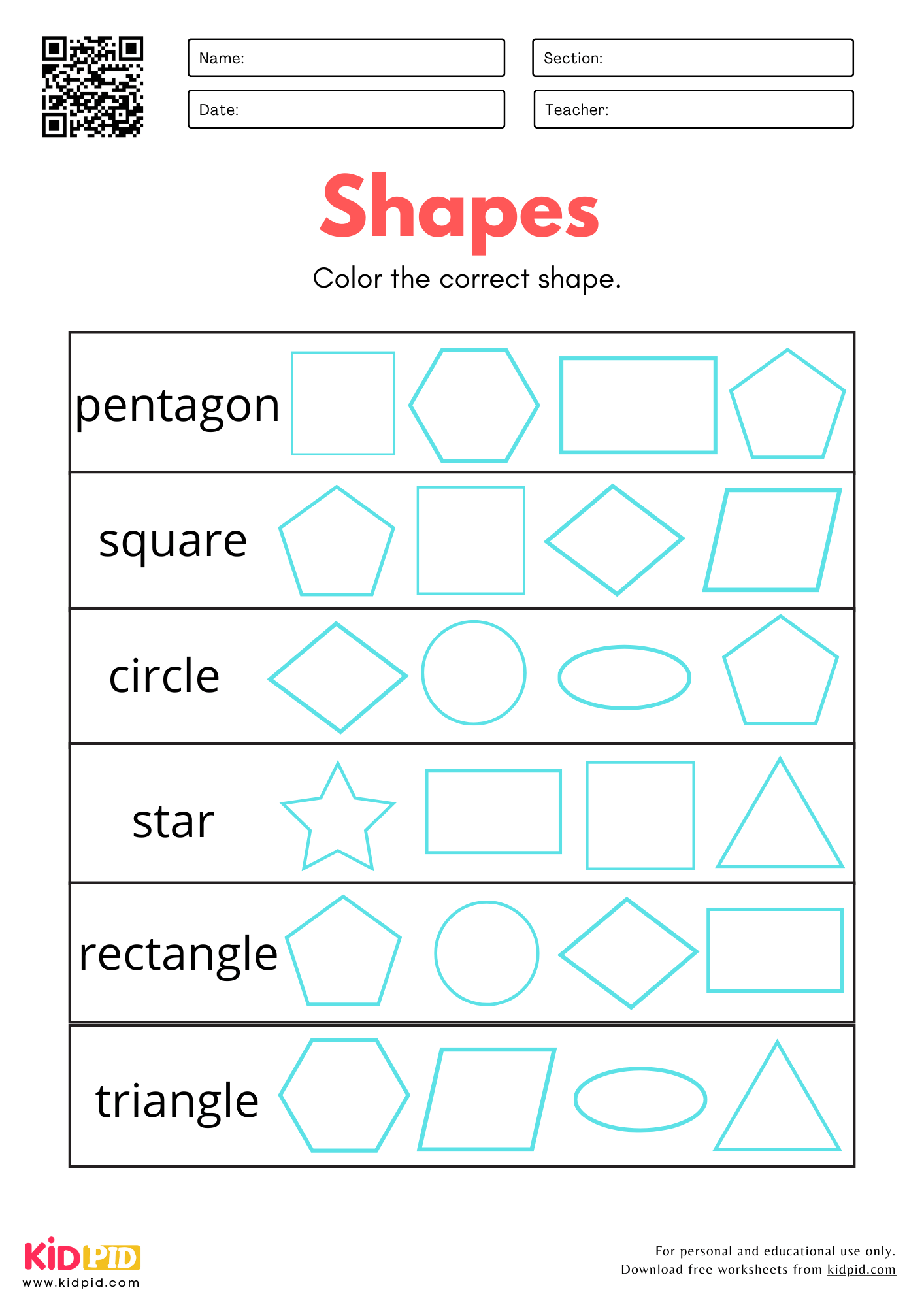 Free Printable Shape Worksheets Free Printable Shape Worksheets
