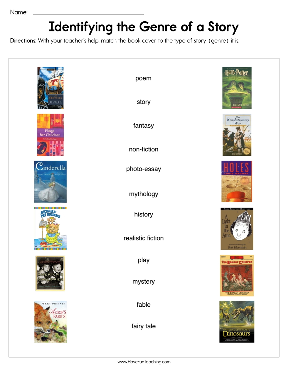 Identifying The Genre Of A Story Worksheet Have Fun Teaching Worksheets Library