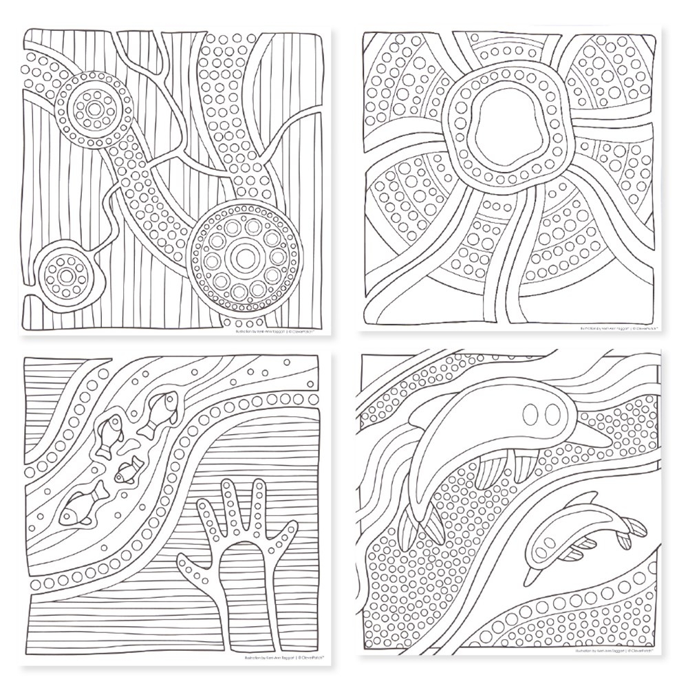 Indigenous Designed Cardboard Patterns White Pack Of 20 