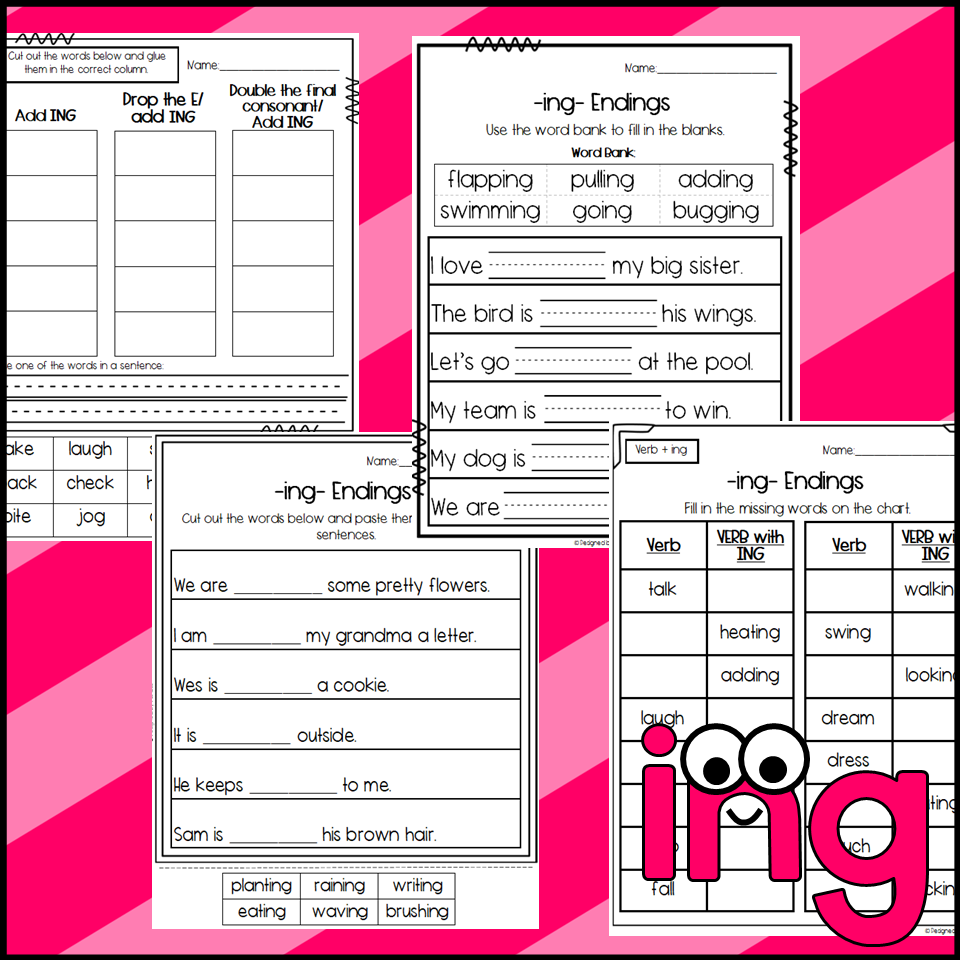 ING Endings Worksheets Made By Teachers