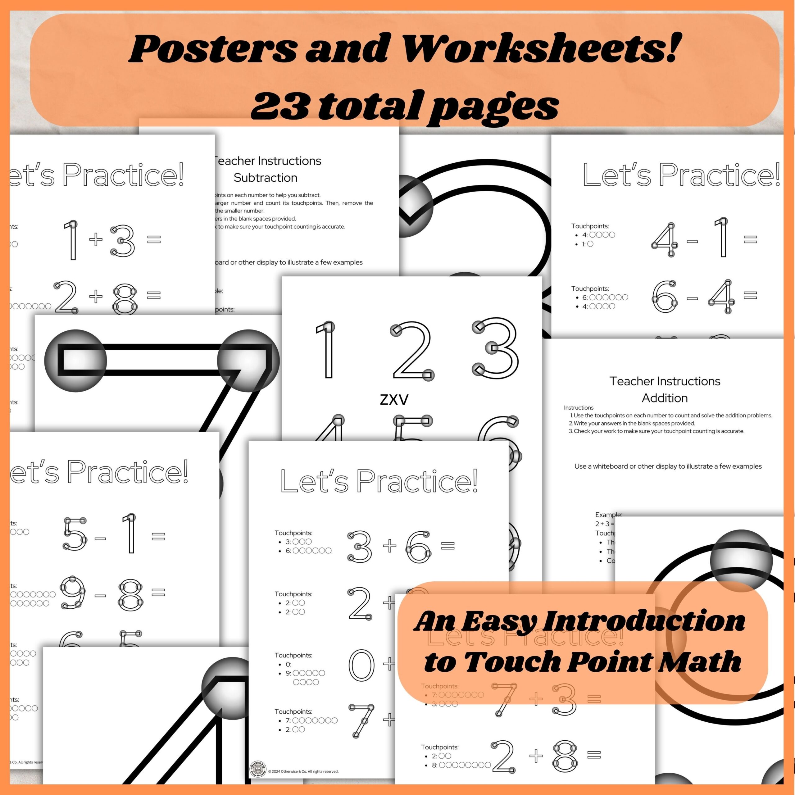 Free Printable Touchpoint Addition Worksheets