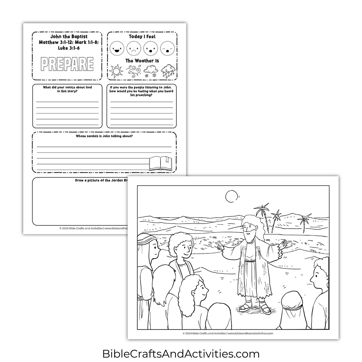 Free Printable John The Baptist Worksheets