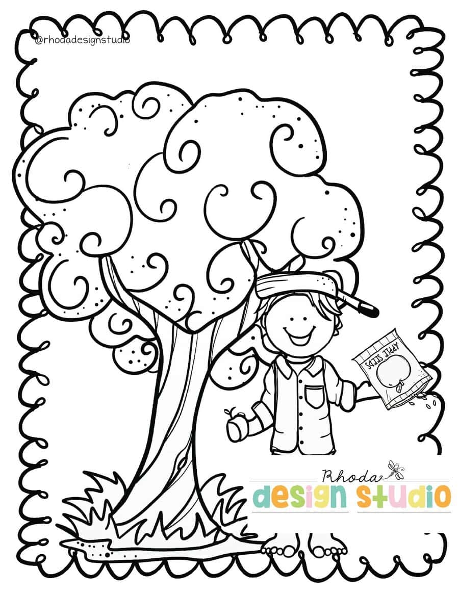 Johnny Appleseed Worksheets And Coloring Pages
