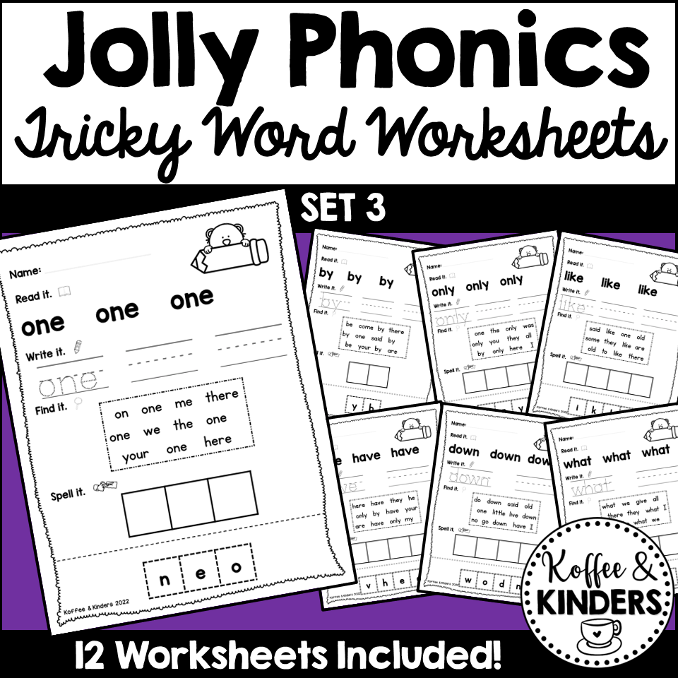 Jolly Phonics Tricky Words Worksheets Set 4 Classful