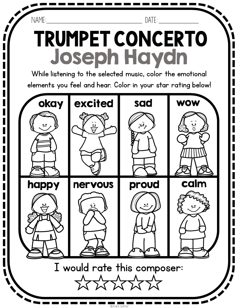 Joseph Haydn Classical Music SEL Listening Activities Packet For March