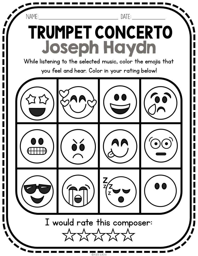 Joseph Haydn Classical Music SEL Listening Activities Packet For March