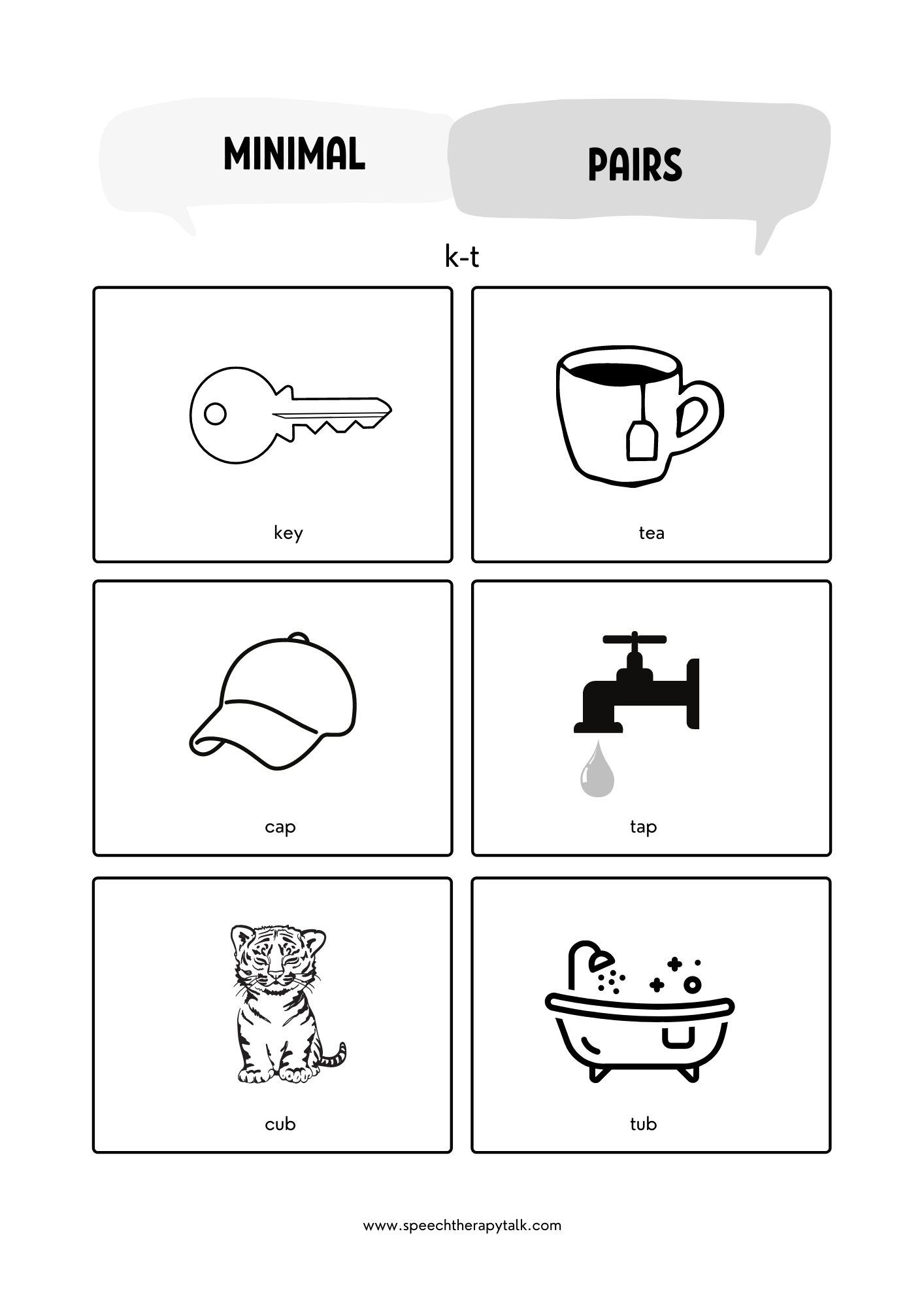 K T Minimal Pair Flashcards Speech Therapy Talk Membership K T Minimal Pair Flashcards Speech Therapy Talk Membership