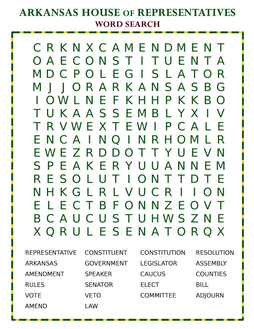 Kids In The House Arkansas House Of Representatives