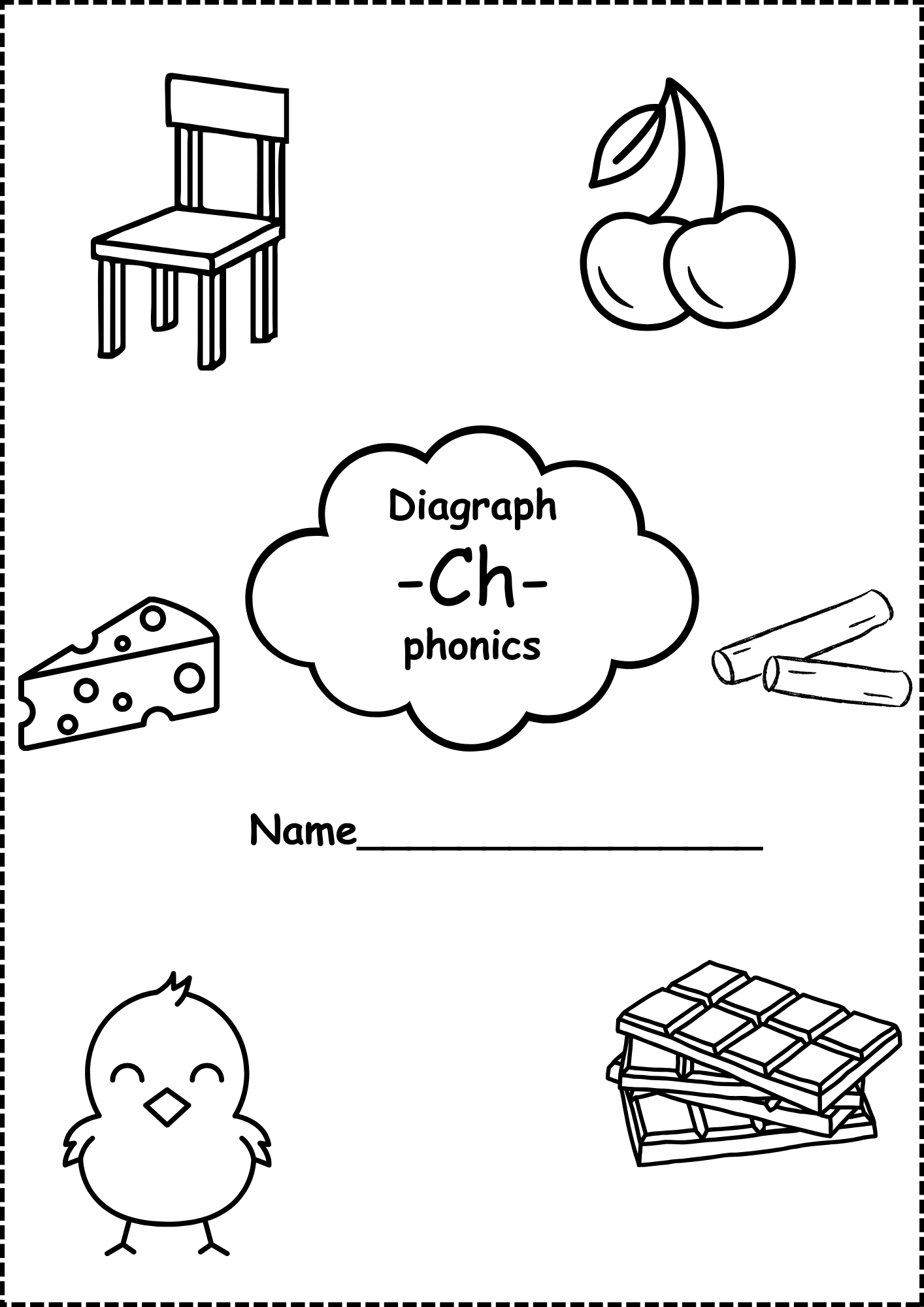 Kindergarten ch Words phonics No Prep Worksheets Summer 