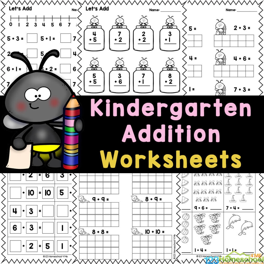 Kinder Addition Worksheets Free Printable