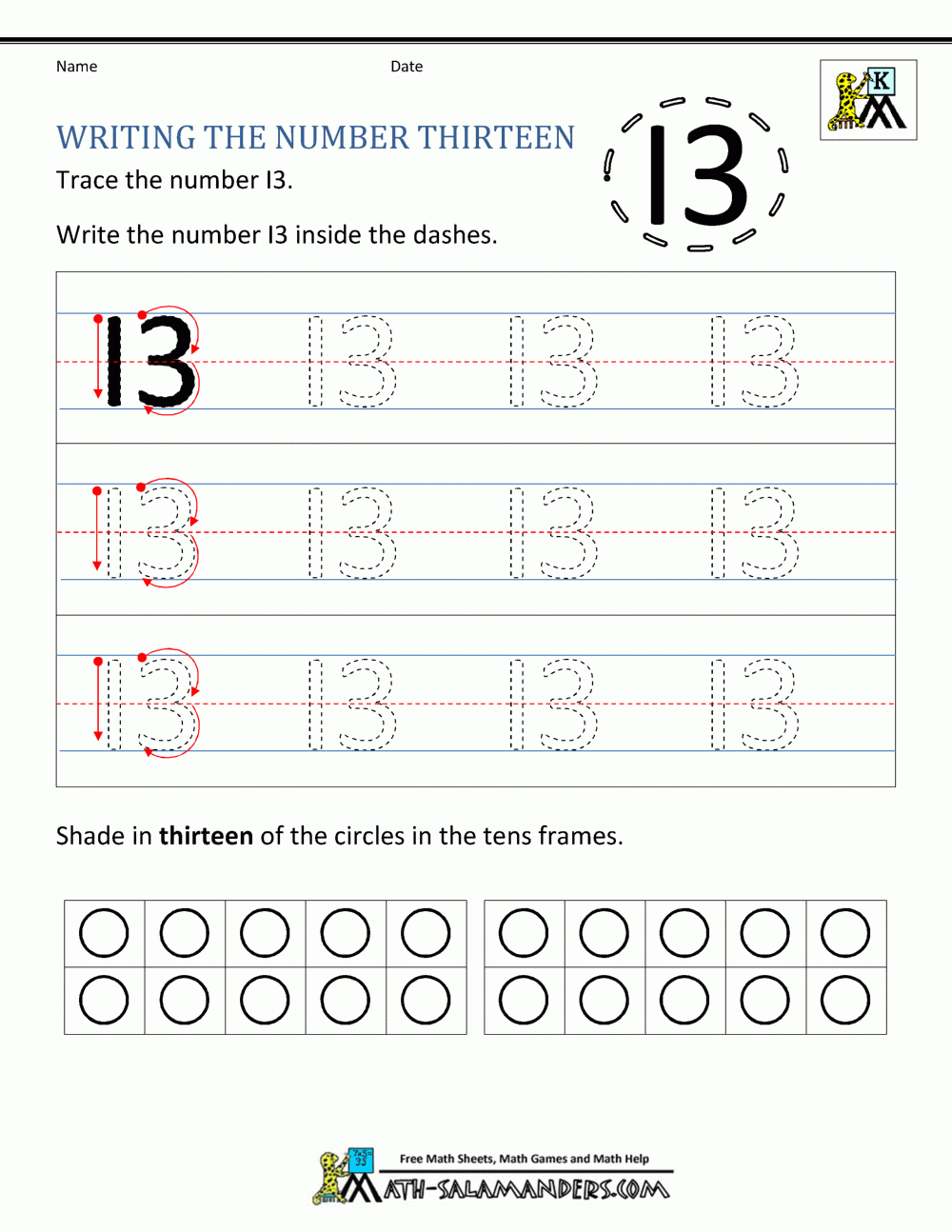 Kindergarten Writing Worksheets Numbers To 11 To 20 Worksheets 