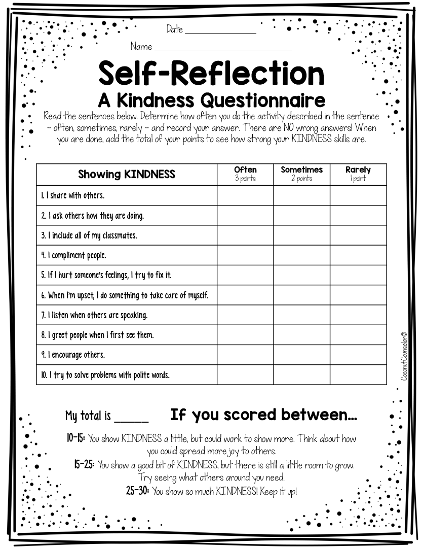 Kindness Worksheets Coconut Counselor Kindness Worksheets Coconut Counselor