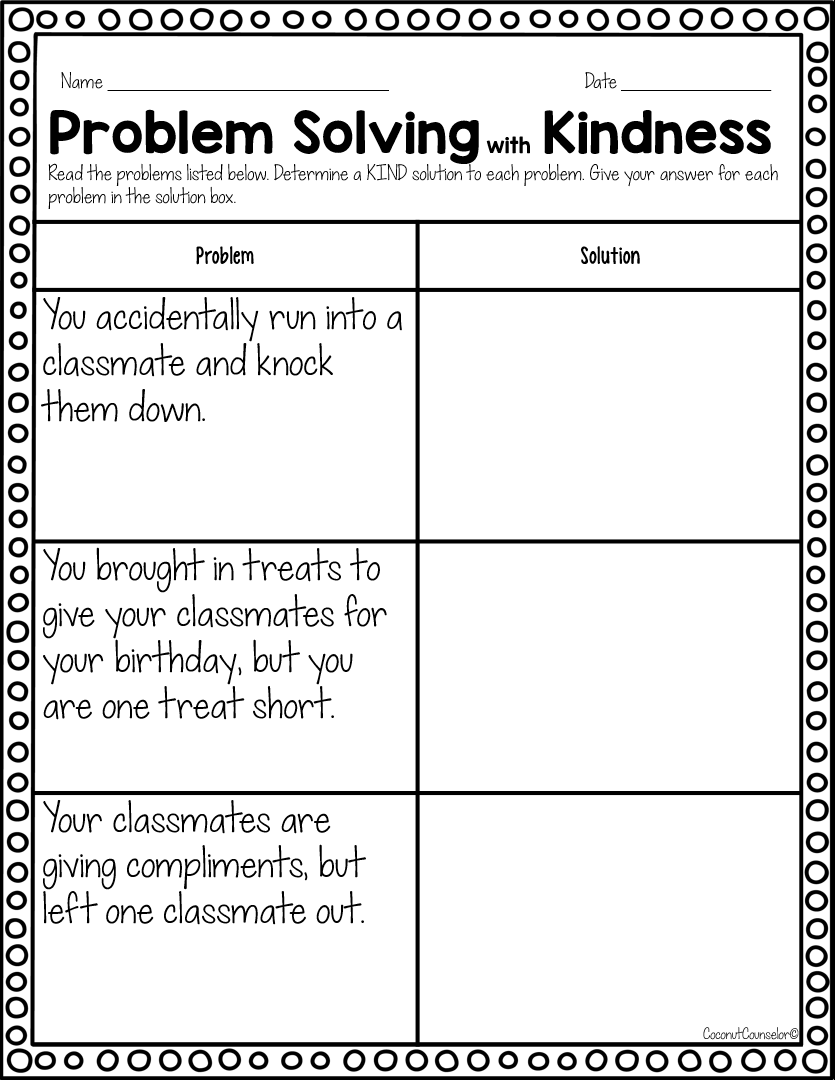 Kindness Worksheets Kindness Worksheets