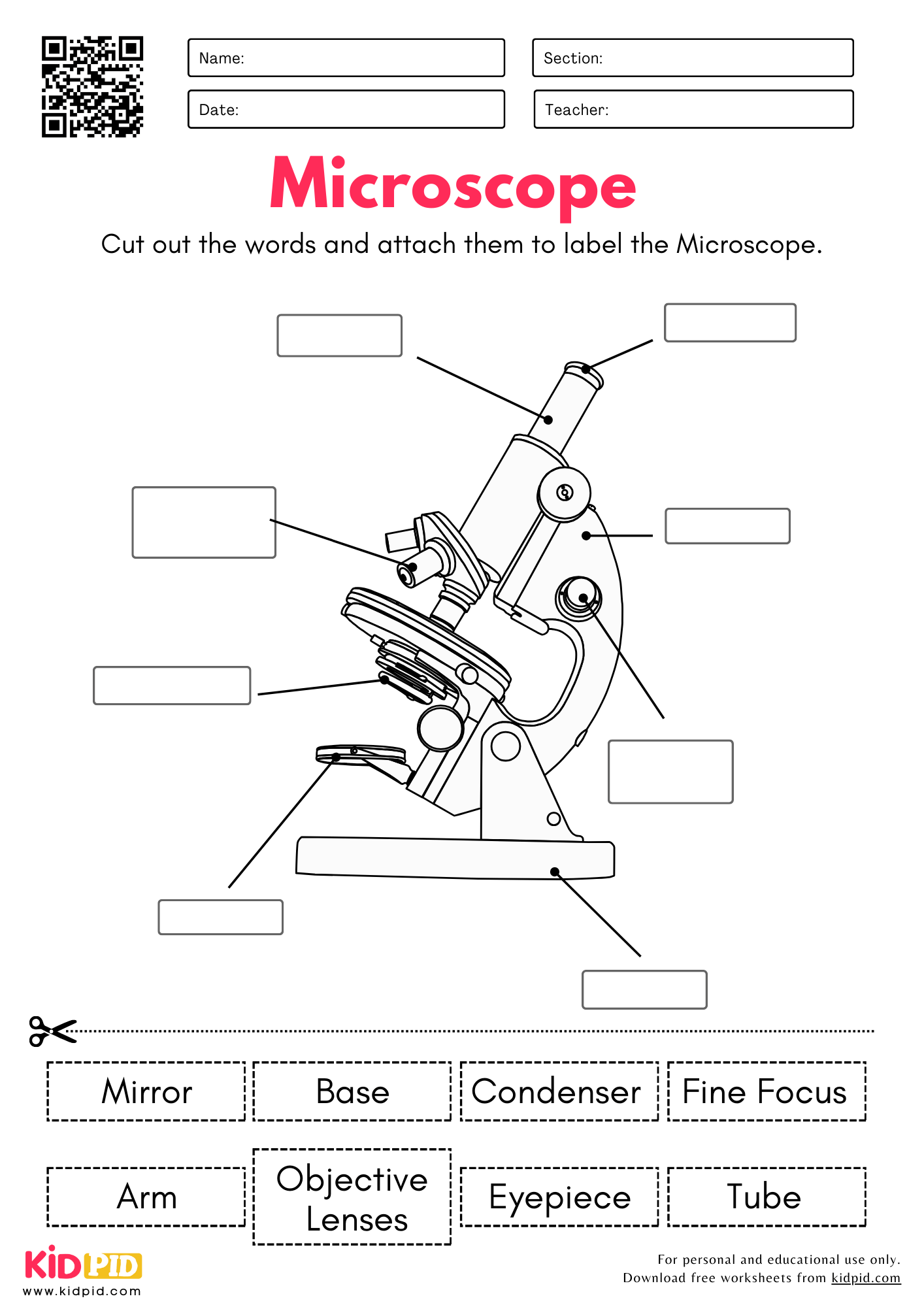 Label The Parts Of Microscope Science Worksheet Kidpid Label The Parts Of Microscope Science Worksheet Kidpid
