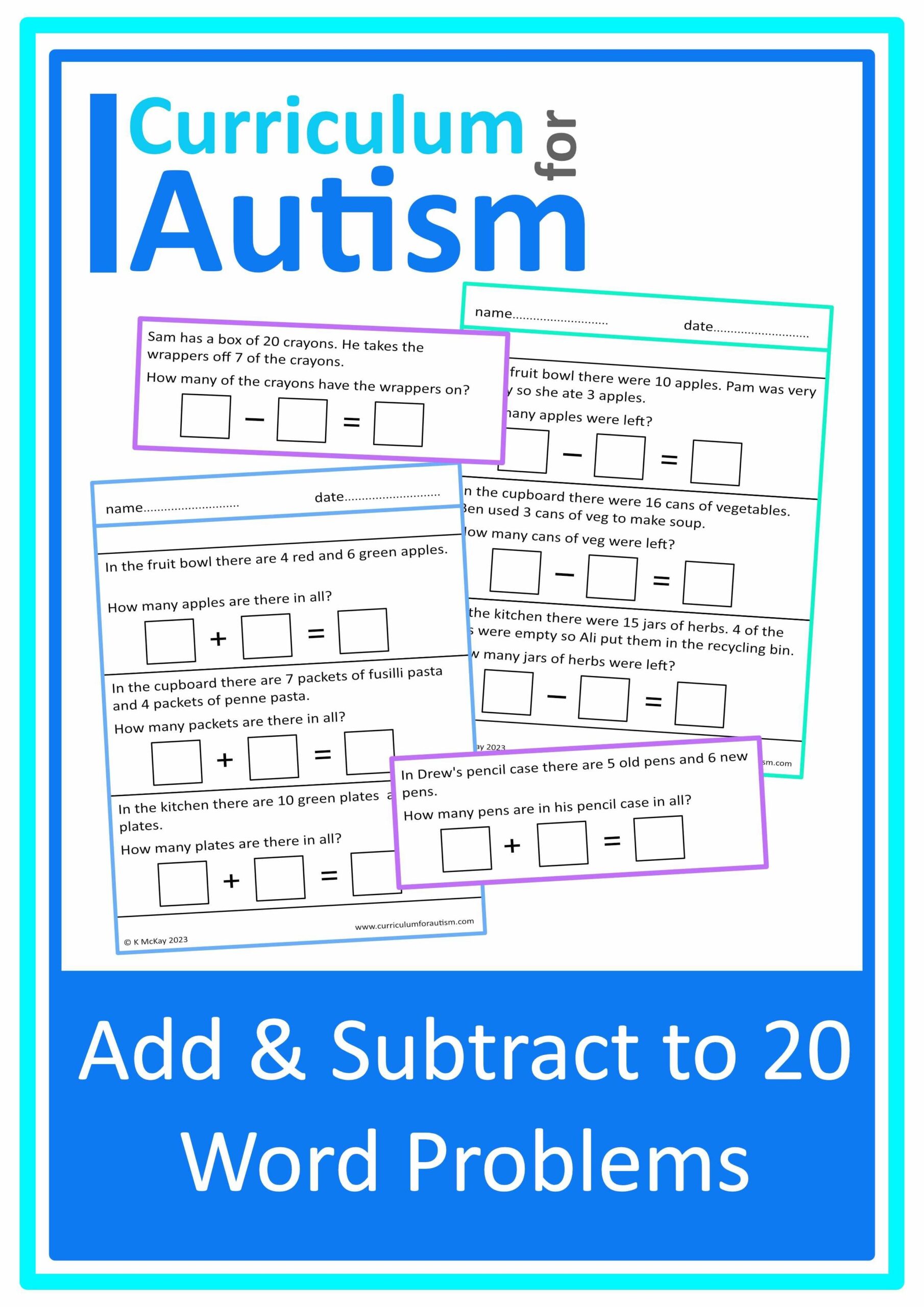 Large Print Addition U0026 Subtraction To 100 Worksheets Autism Special Ed Resource Room Homeschool Curriculum For Autism
