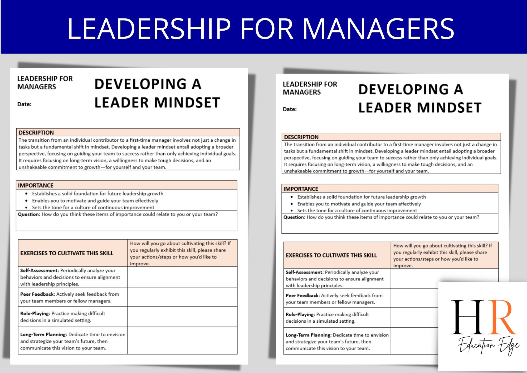 Leadership For Managers Worksheet HR Templates Learning Leadership For Managers Worksheet HR Templates Learning