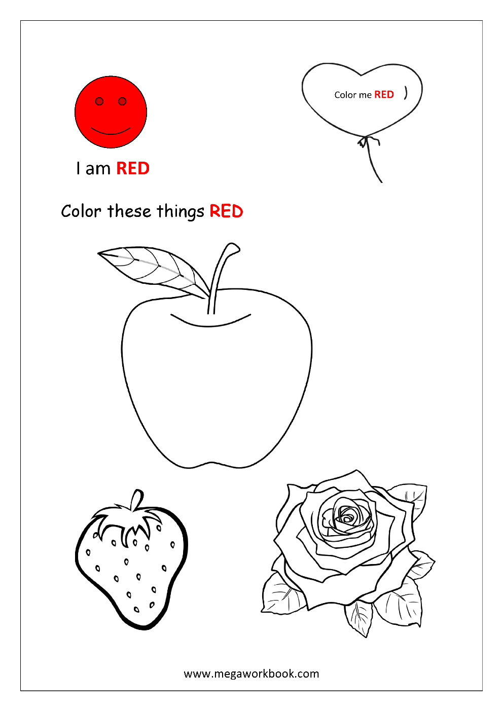 Learn Colors Red Coloring Pages Blue Coloring Pages Yellow