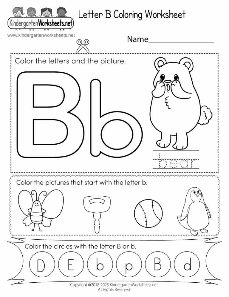 Letter B Coloring Worksheet Free Printable Digital U0026 PDF
