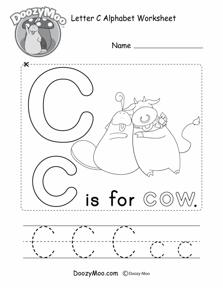 Letter C Alphabet Activity Worksheet Doozy Moo