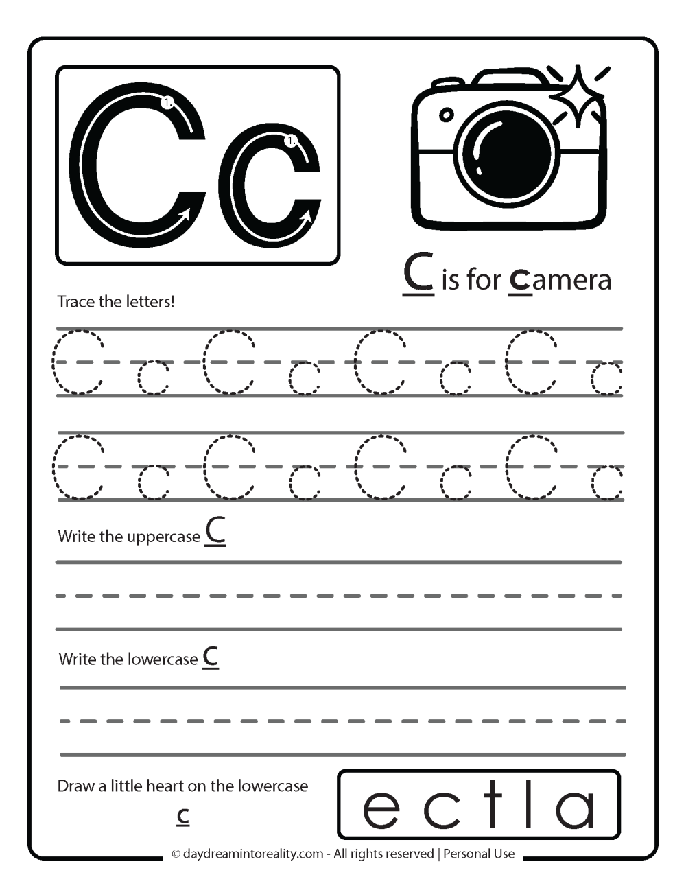 Free Printable Tracing Letter C Worksheets
