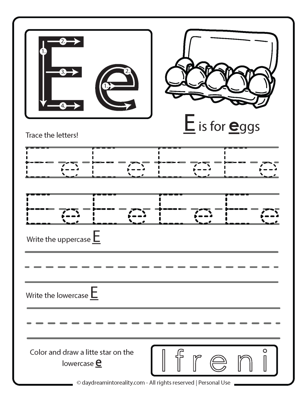 Letter E Free Printable Worksheets Letter E Free Printable Worksheets