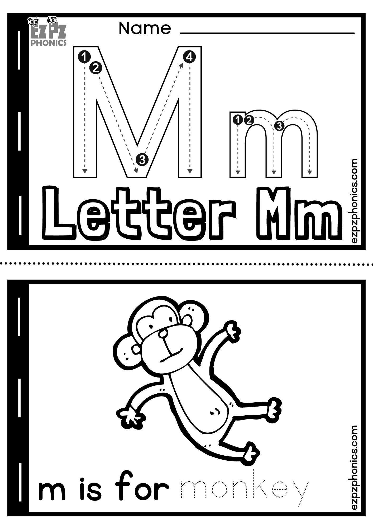 Free Printable Letter Book Worksheet M Free Printable Letter Book Worksheet M