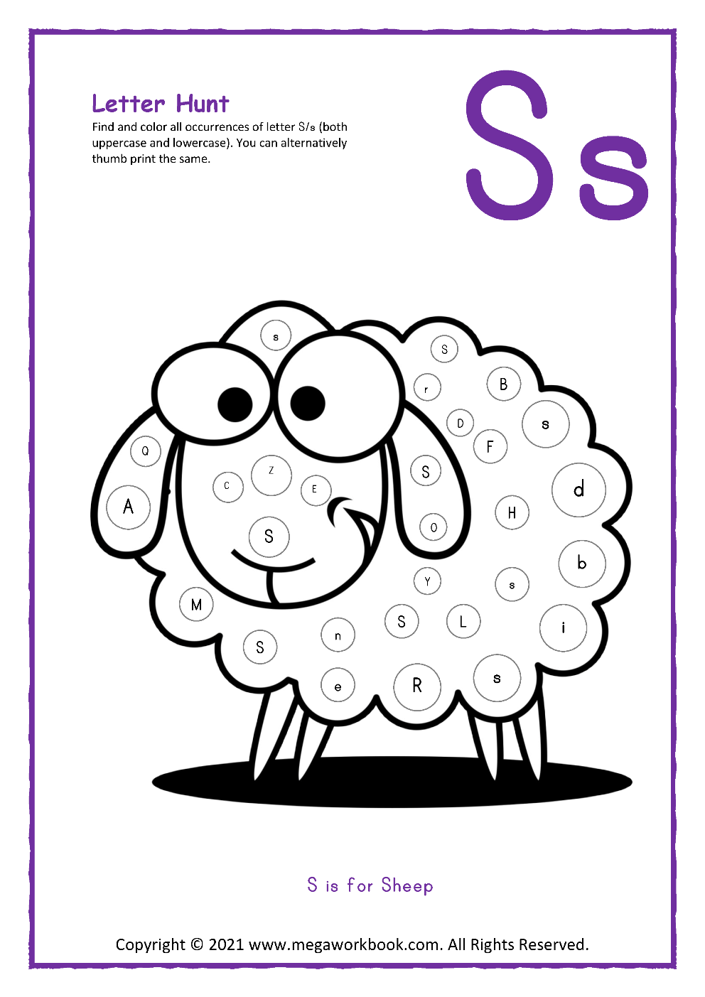 Letter S Printable Worksheets Preschool Free