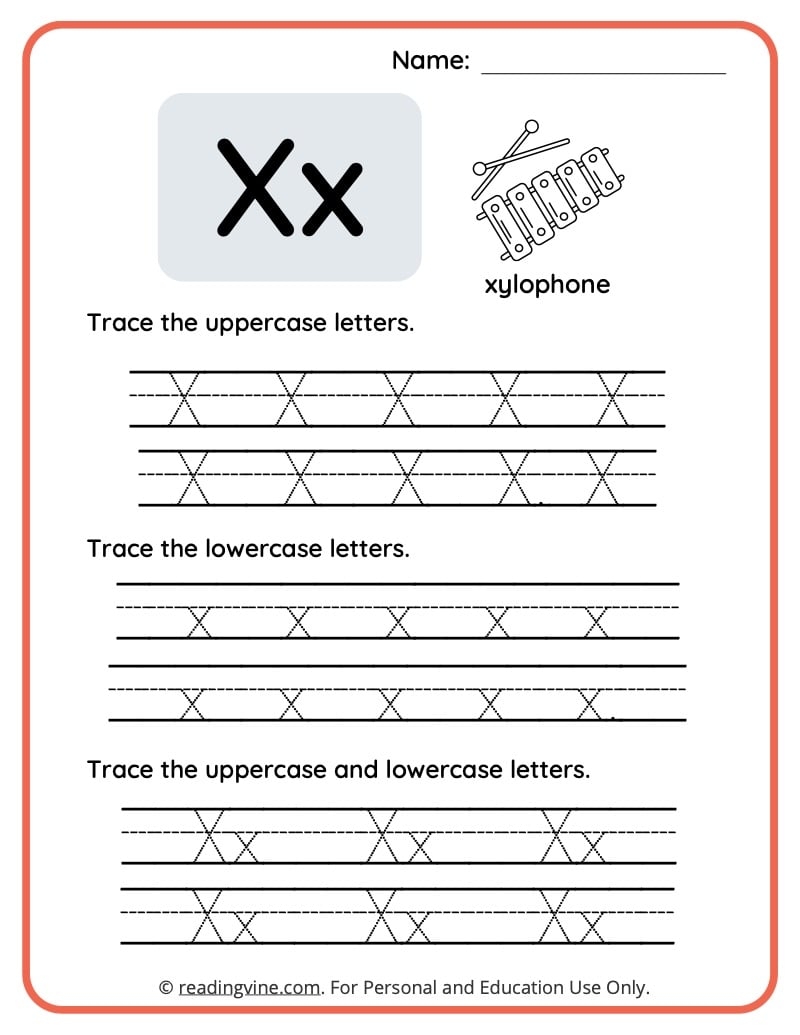 Letter X Free Printable Worksheets Letter X Free Printable Worksheets