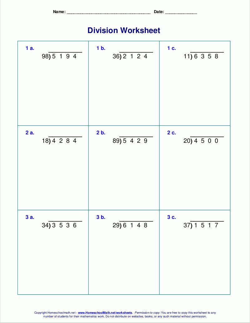 Fun Division Worksheets 5th Free Printable