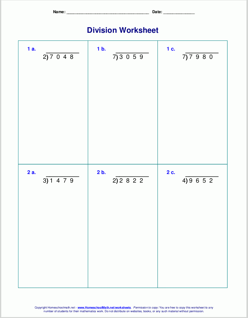 Long Division Worksheets For Grades 4 6 Long Division Worksheets For Grades 4 6