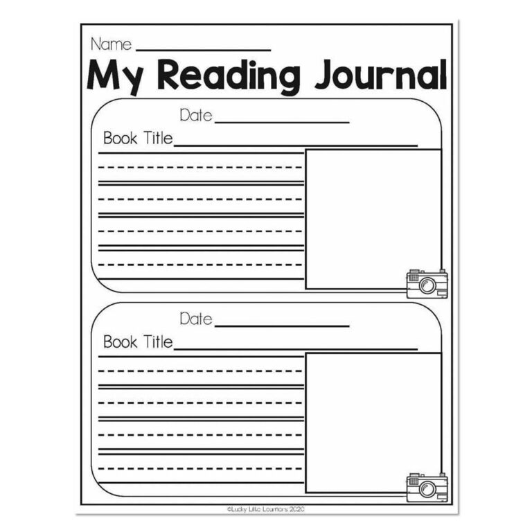 Lucky Little Toolkit Literacy Reading Journal Templates 