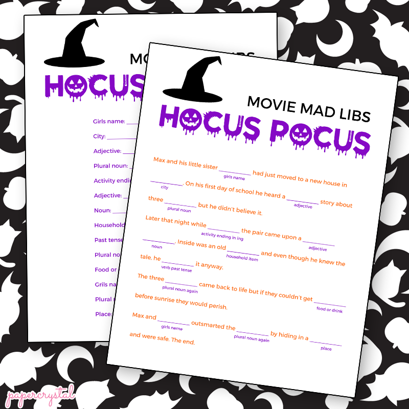 Free Printable Hocus Pocus Worksheet
