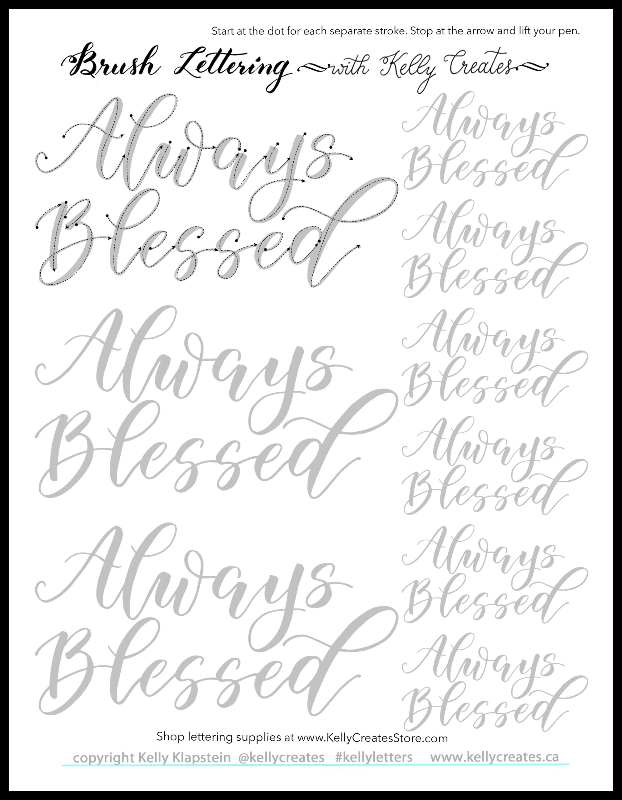 Magic Monday Freebie Calligraphy Worksheet Kelly Creates