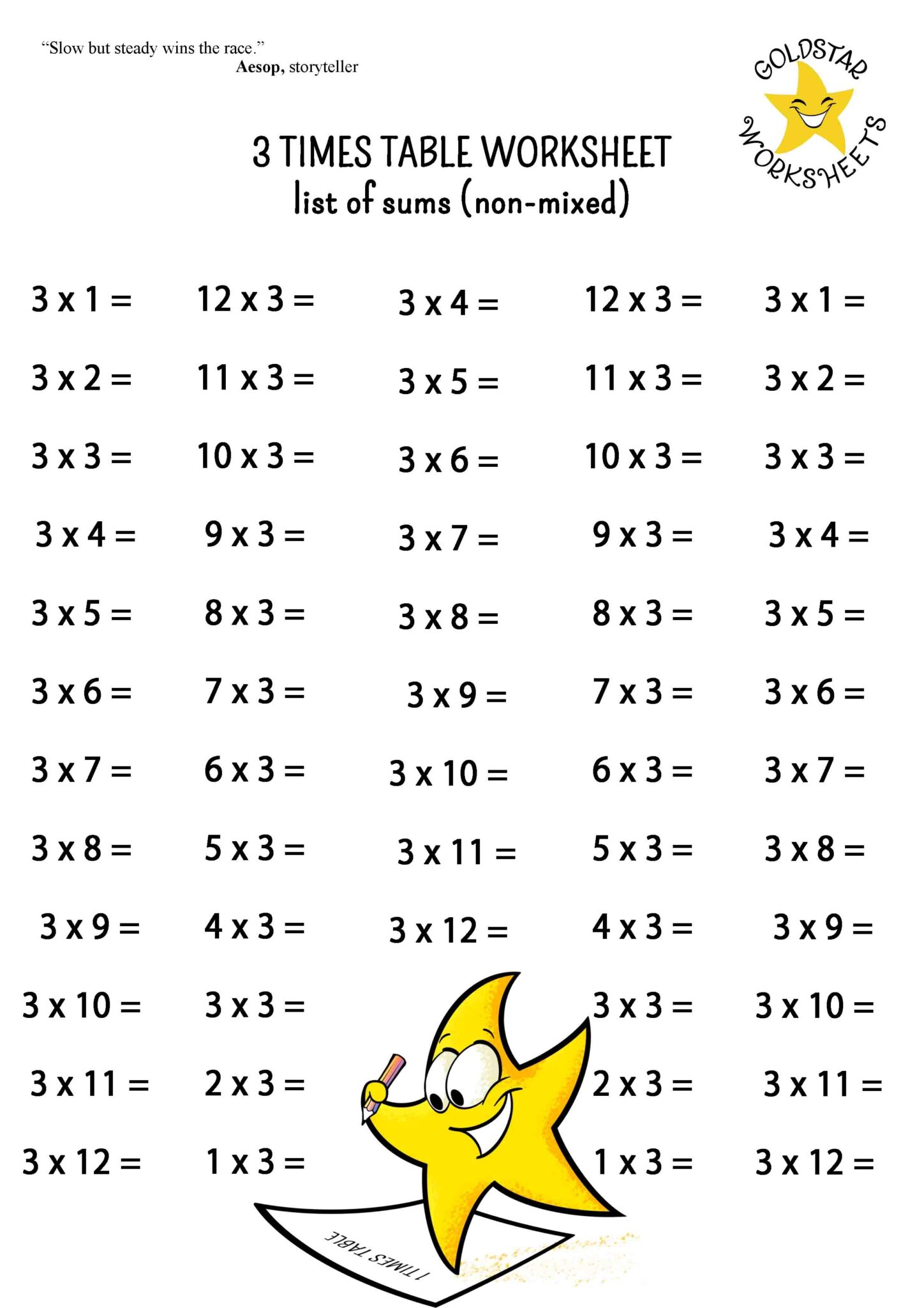 Free Printable Worksheets Multiplication Tables - Printable Worksheets