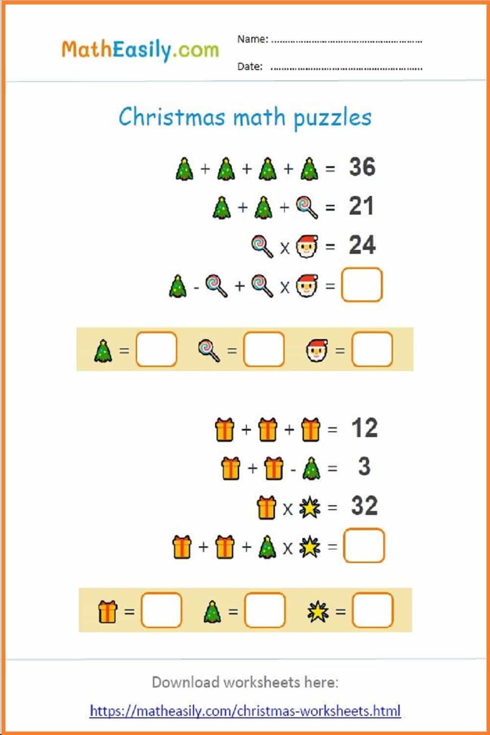 Math Christmas Worksheets PDF Free Download  Math Christmas Worksheets PDF Free Download
