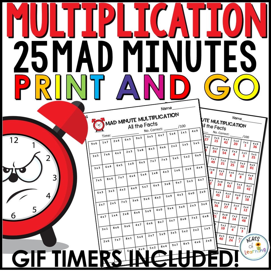 Math Facts Fluency Mad Minutes Timed Multiplication Tests Made By Teachers Math Facts Fluency Mad Minutes Timed Multiplication Tests Made By Teachers